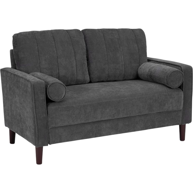 Bush Home Max 54W Loveseat in Iron Gray Chenille Fabric