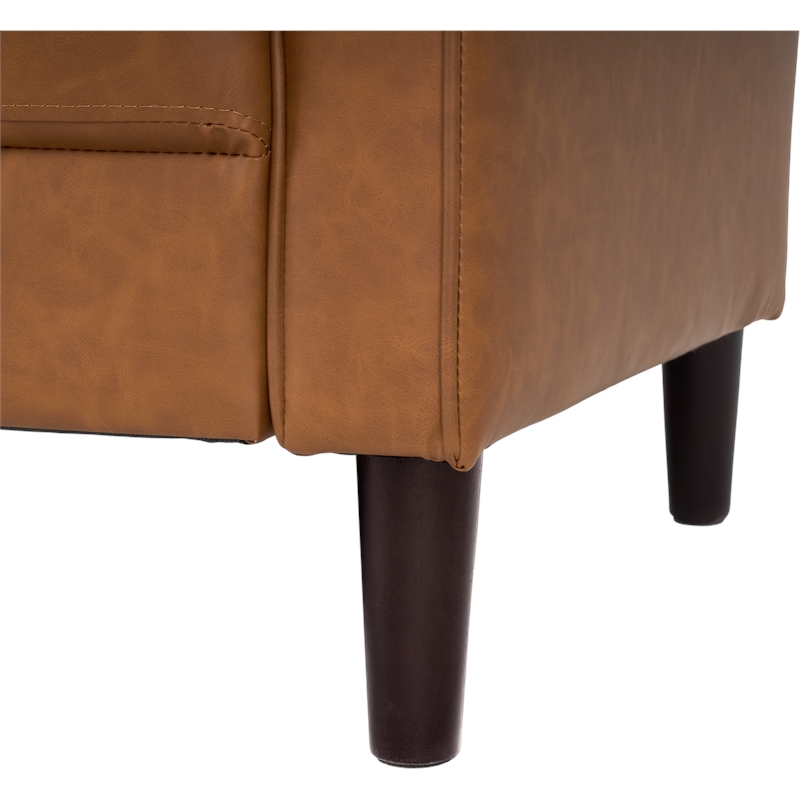 Bush Home Max 77W Sofa in Buffed Camel Vegan Leather
