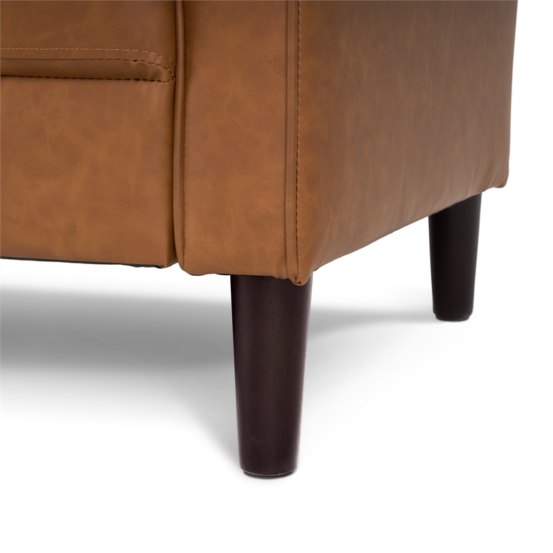 Bush Home Max 77W Sofa in Buffed Camel Vegan Leather