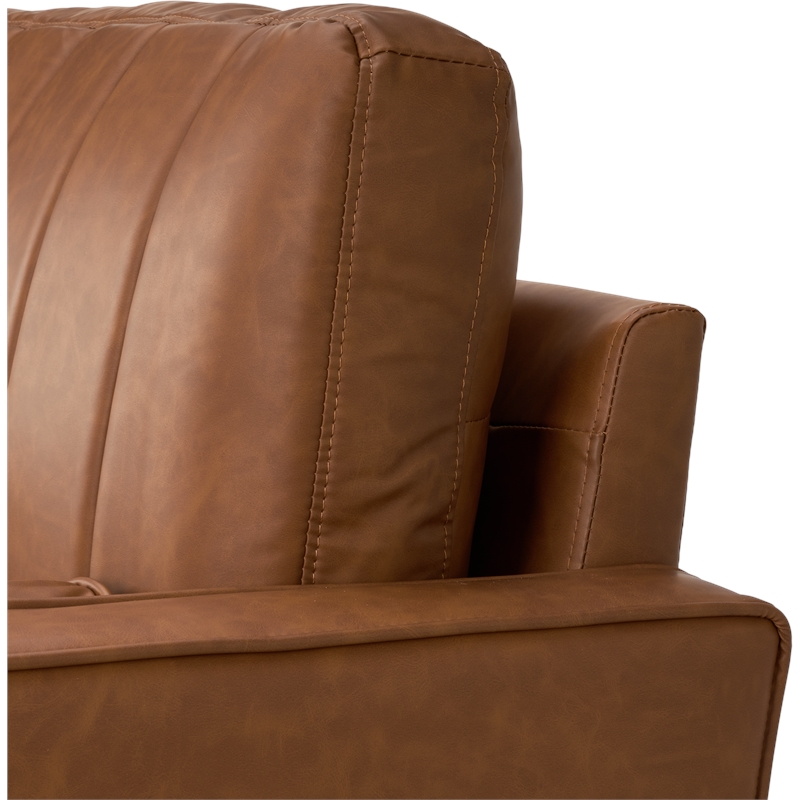 Bush Home Max 77W Sofa in Buffed Camel Vegan Leather