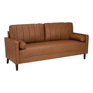 Bush Home Max 77W Sofa in Buffed Camel Vegan Leather