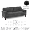 Bush Home Max 77W Sofa in Iron Gray Chenille Fabric