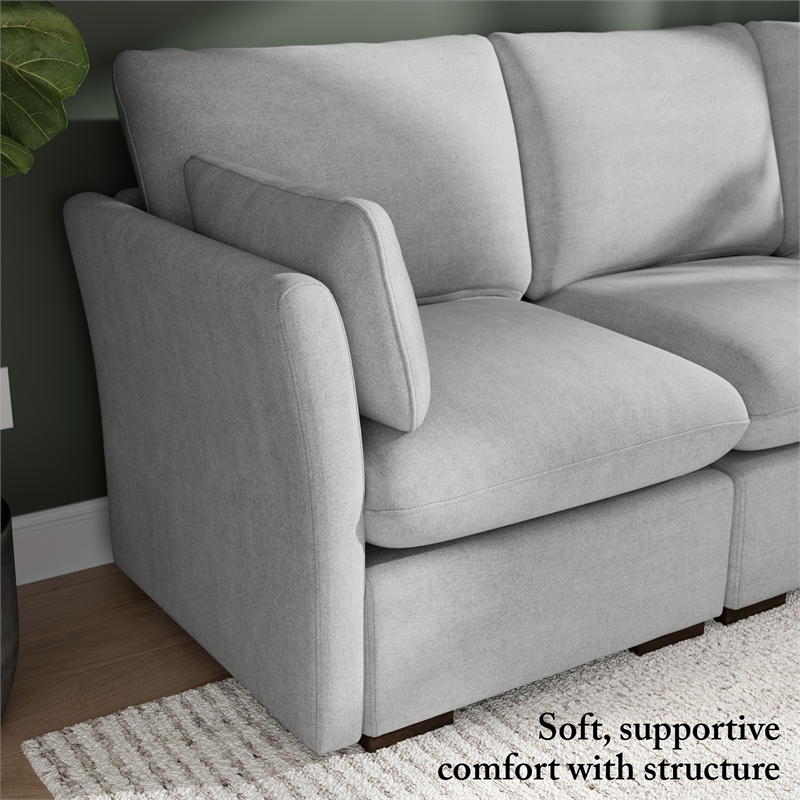 Bush Home Sienna Modular Arm Set with Pillows - Arms Only, Seating Sold Separately in Dove Gray Woven Fabric