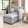 Bush Home Sienna Modular Arm Set with Pillows - Arms Only, Seating Sold Separately in Dove Gray Woven Fabric