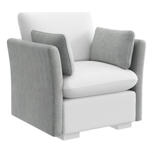 Bush Home Sienna Modular Arm Set with Pillows - Arms Only, Seating Sold Separately in Dove Gray Woven Fabric