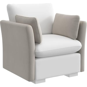 Bush Home Sienna Modular Arm Set with Pillows Arms Only Seating Sold Separately in Mist Taupe Woven Fabric