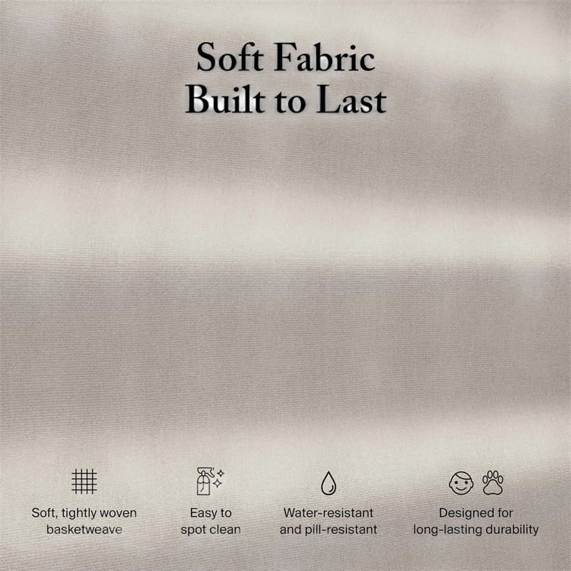 Bush Home Sienna Modular Arm Set with Pillows Arms Only Seating Sold Separately in Mist Taupe Woven Fabric