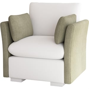 Bush Home Sienna Modular Arm Set with Pillows - Arms Only, Seating Sold Separately in Soft Green Woven Fabric