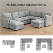 Bush Home Sienna Modular Armless Chair in Dove Gray Woven Fabric