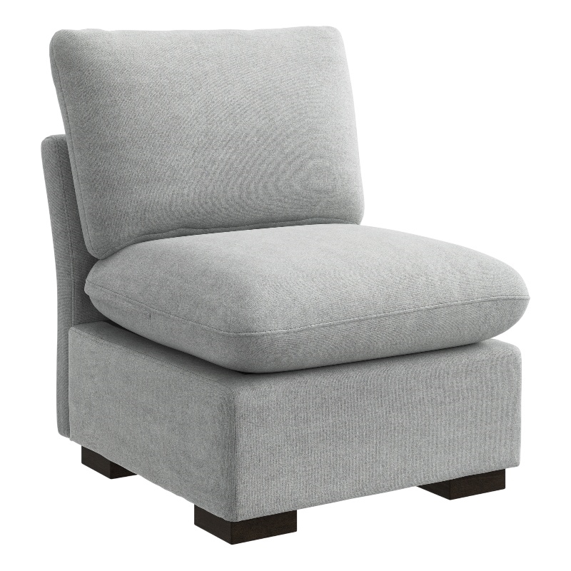 Bush Home Sienna Modular Armless Chair in Dove Gray Woven Fabric