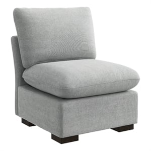 Bush Home Sienna Modular Armless Chair in Dove Gray Woven Fabric
