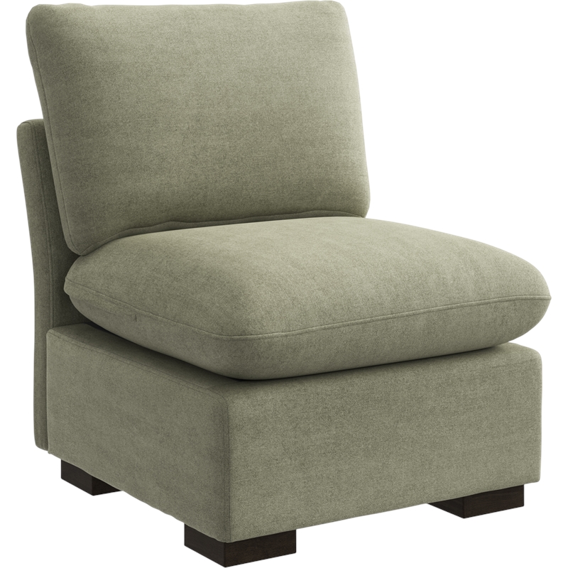 Bush Home Sienna Modular Armless Chair in Soft Green Woven Fabric