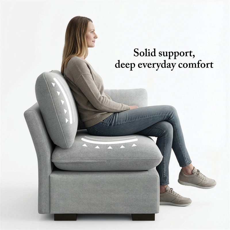Bush Home Sienna Modular Corner Wedge in Dove Gray Woven Fabric