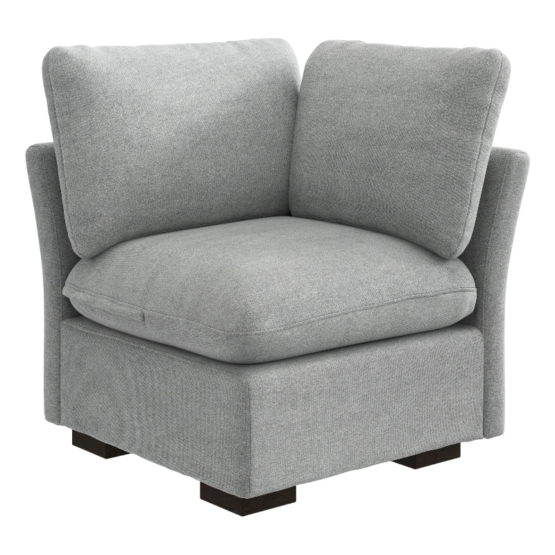 Bush Home Sienna Modular Corner Wedge in Dove Gray Woven Fabric