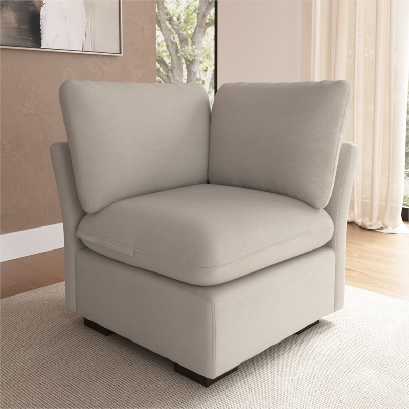 Bush Home Sienna Modular Corner Wedge in Mist Taupe Woven Fabric