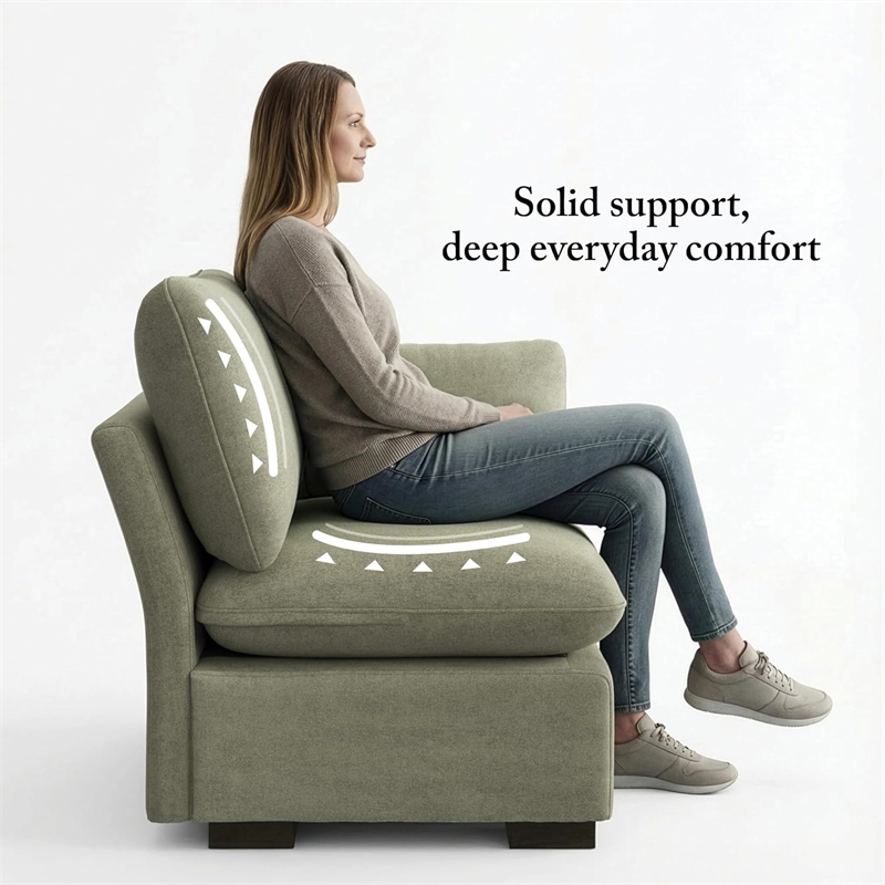 Bush Home Sienna Modular Corner Wedge in Soft Green Woven Fabric