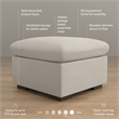 Bush Home Sienna Modular Storage Ottoman in Mist Taupe Woven Fabric