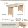 Bush Home Camille 71W Fluted Base Dining Table in Natural Birch