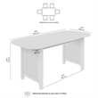 Bush Home Camille 71W Fluted Base Dining Table in Natural Birch