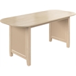 Bush Home Camille 71W Fluted Base Dining Table in Natural Birch