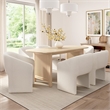 Bush Home Camille 71W Fluted Base Dining Table in Natural Birch