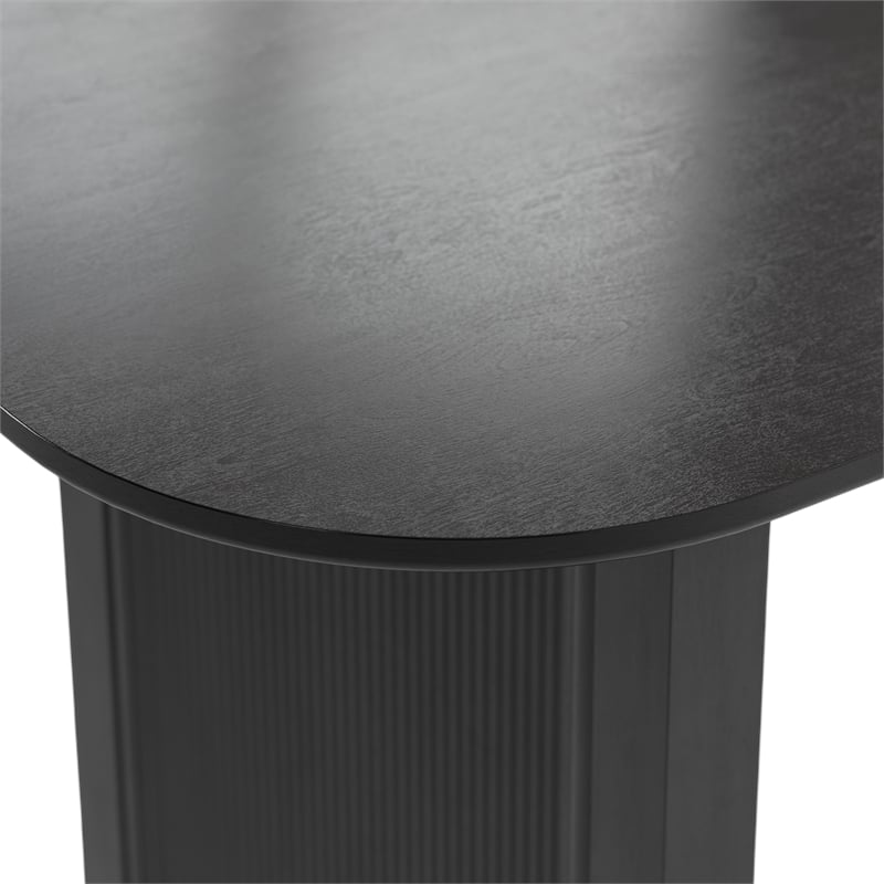Bush Home Camille 71W Fluted Base Dining Table in Onyx Birch