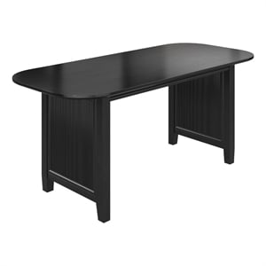 Bush Home Camille 71W Fluted Base Dining Table in Onyx Birch