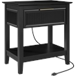 Bush Home Camille Fluted End Table with Drawer in Onyx Birch