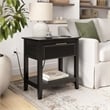 Bush Home Camille Fluted End Table with Drawer in Onyx Birch