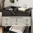 Bush Home Camille Fluted End Table with Drawer in Onyx Birch
