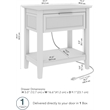 Bush Home Camille Fluted End Table with Drawer in Onyx Birch