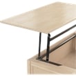 Bush Home Camille 47W Fluted Lift Top Coffee Table with Storage in Natural Birch