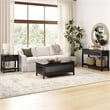 Bush Home Camille 47W Fluted Lift Top Coffee Table with Storage in Onyx Birch