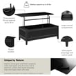 Bush Home Camille 47W Fluted Lift Top Coffee Table with Storage in Onyx Birch
