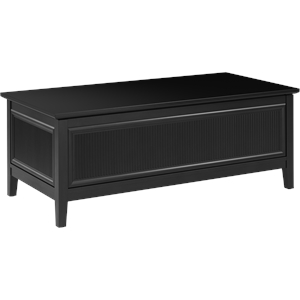 Bush Home Camille 47W Fluted Lift Top Coffee Table with Storage in Onyx Birch