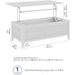Bush Home Camille 47W Fluted Lift Top Coffee Table with Storage in Onyx Birch
