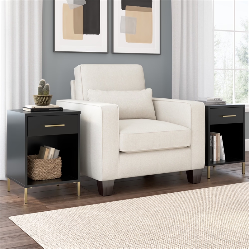 Bush Home Essence End Table in Black Stipple