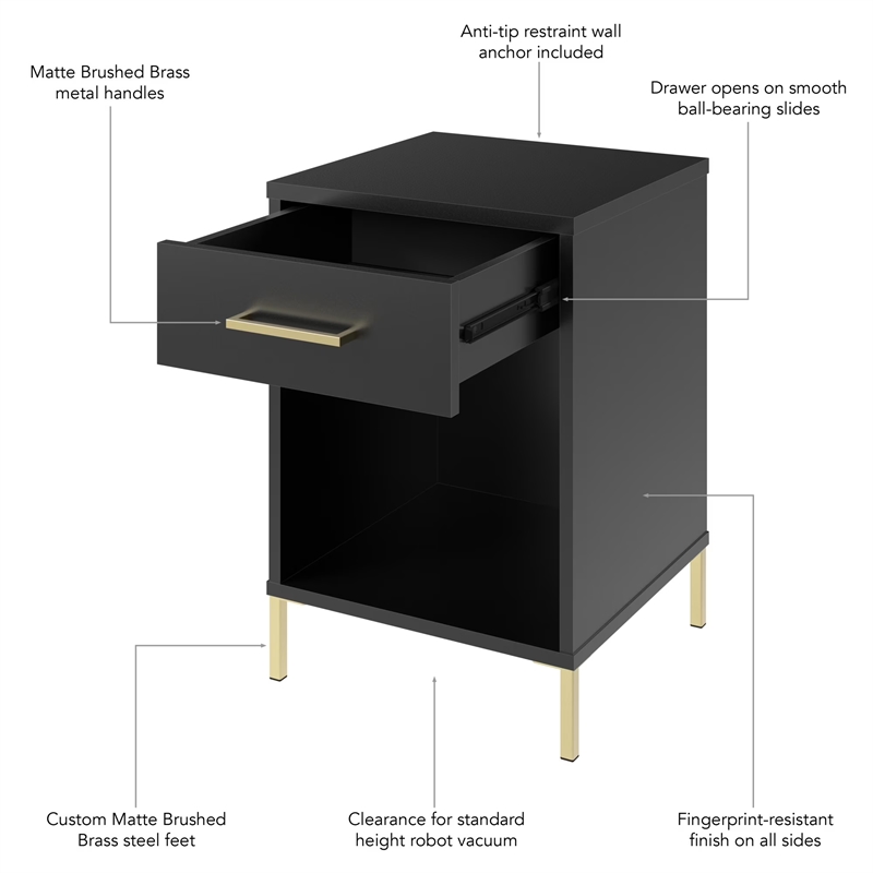 Bush Home Essence End Table in Black Stipple