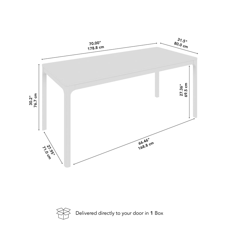 Bush Home Vera 70W Dining Table in Natural White Oak