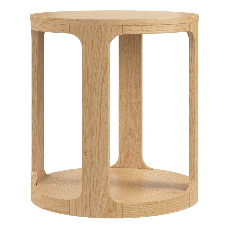 Bush Home Vera Round End Table in Natural White Oak