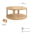 Bush Home Vera Round Coffee Table in Natural White Oak