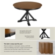 Bush Home West End 45W Round Trestle Dining Table in Burnished Brown & Black