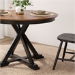 Bush Home West End 45W Round Trestle Dining Table in Burnished Brown & Black