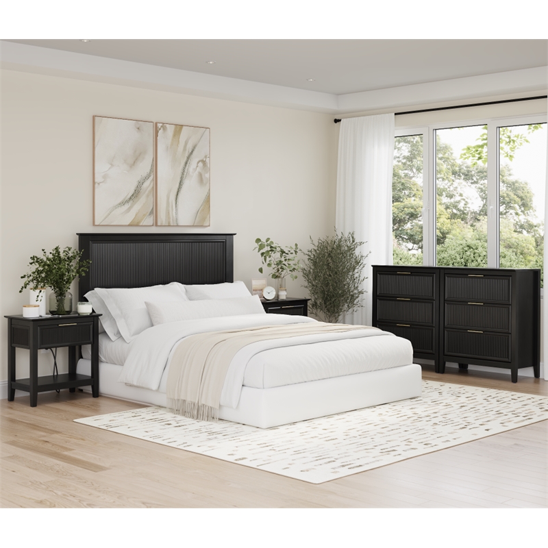 Bush Home Camille 65W Fluted Full / Queen Headboard in Natural Birch