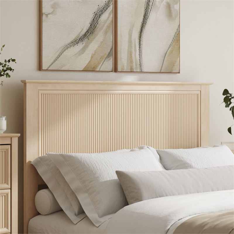 Bush Home Camille 65W Fluted Full / Queen Headboard in Onyx Birch