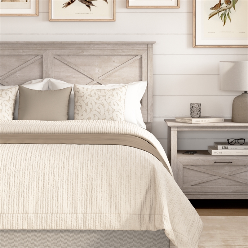 Bush Home Key West 65W Full / Queen Headboard in Washed Gray