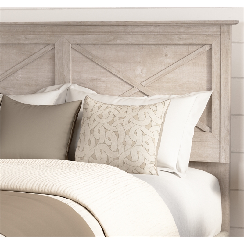 Bush Home Key West 65W Full / Queen Headboard in Washed Gray
