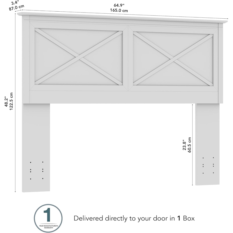 Bush Home Key West 65W Full / Queen Headboard in Pure White Oak