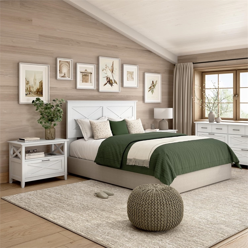 Bush Home Key West 65W Full / Queen Headboard in Pure White Oak