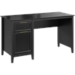 Bush Home Camille 54W Fluted Office Desk with Storage in Onyx Birch